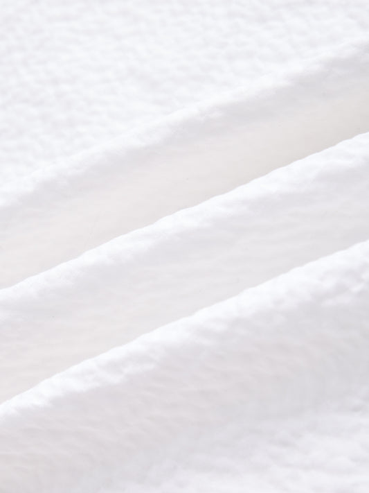 Soft White Crinkled Straight Fit Trousers