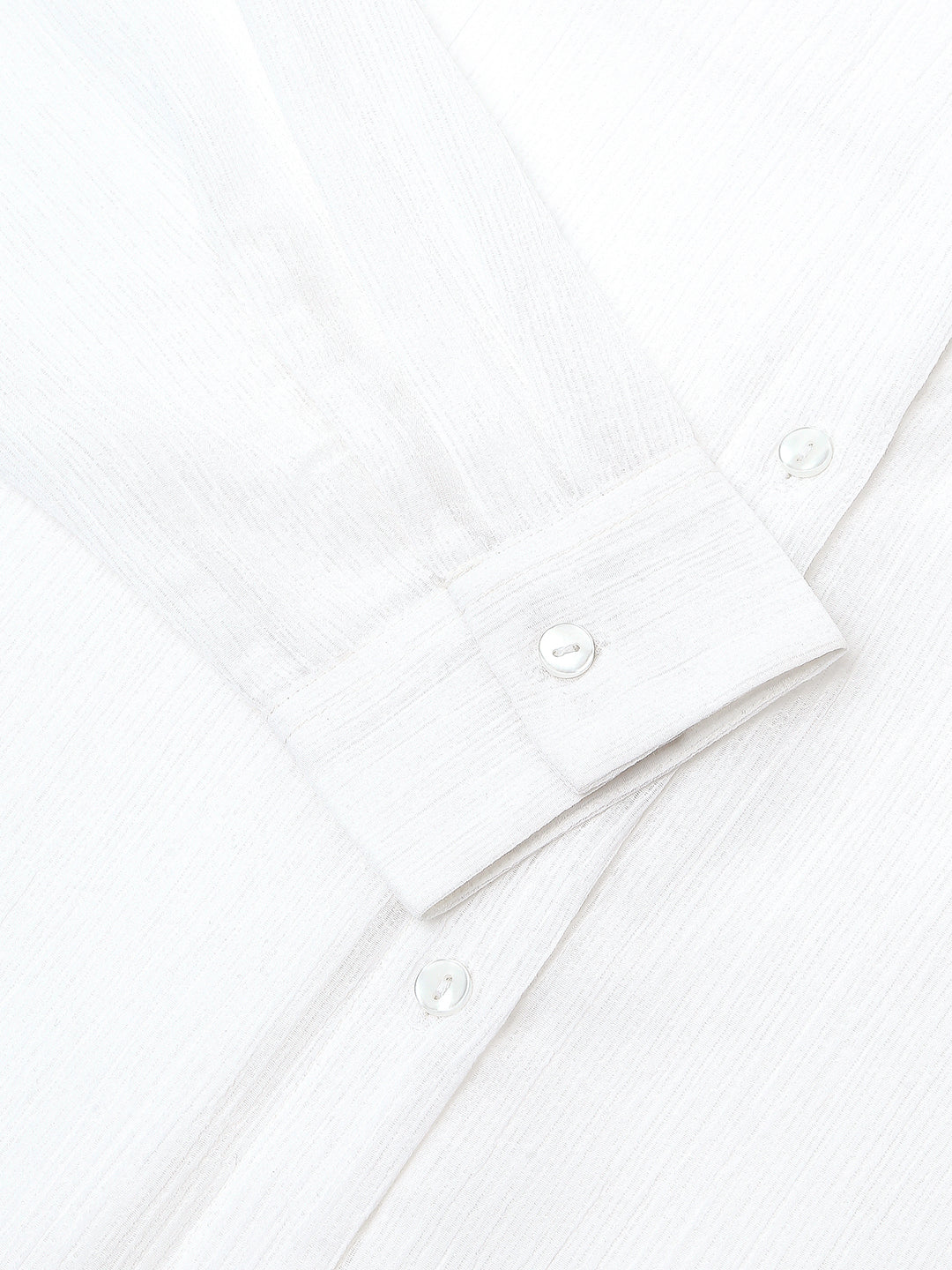 Glittery White Crinkled Oversized Shirt