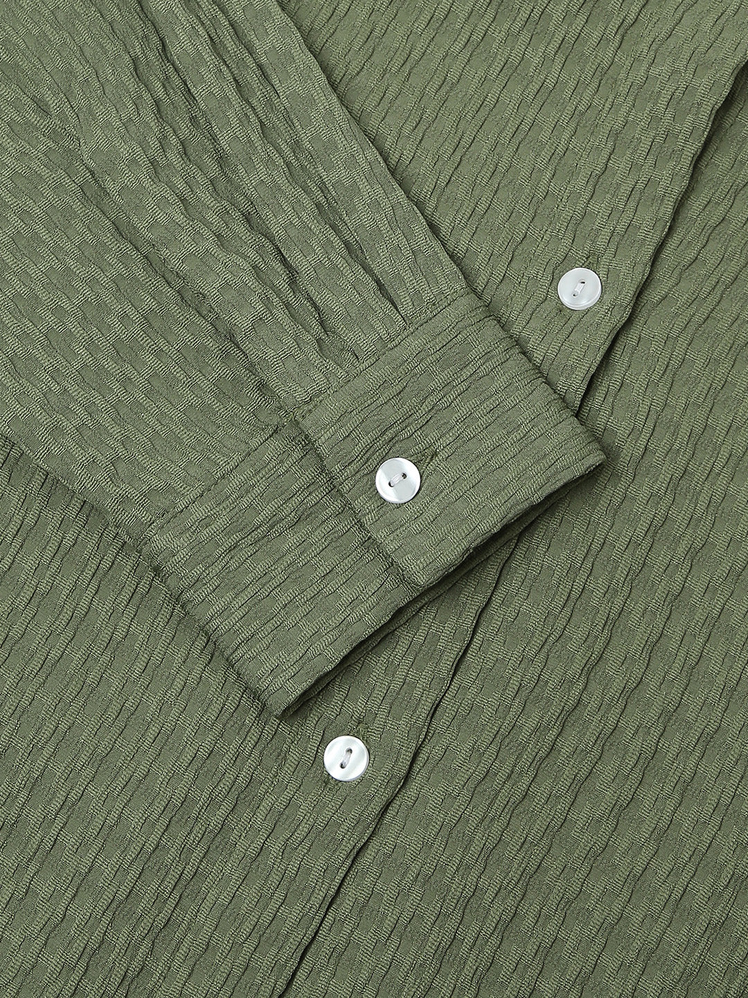 Fern Green Textured Oversized Shirt