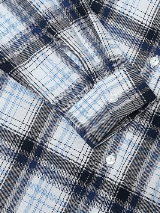 Blue & White Checkered Oversized Shirt
