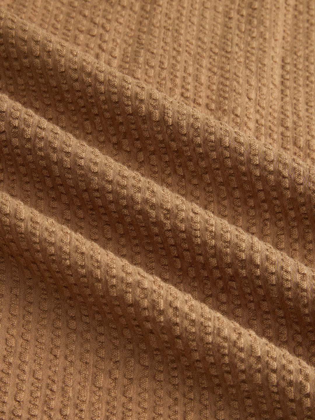 Tan Beige Seersucker Oversized Shirt