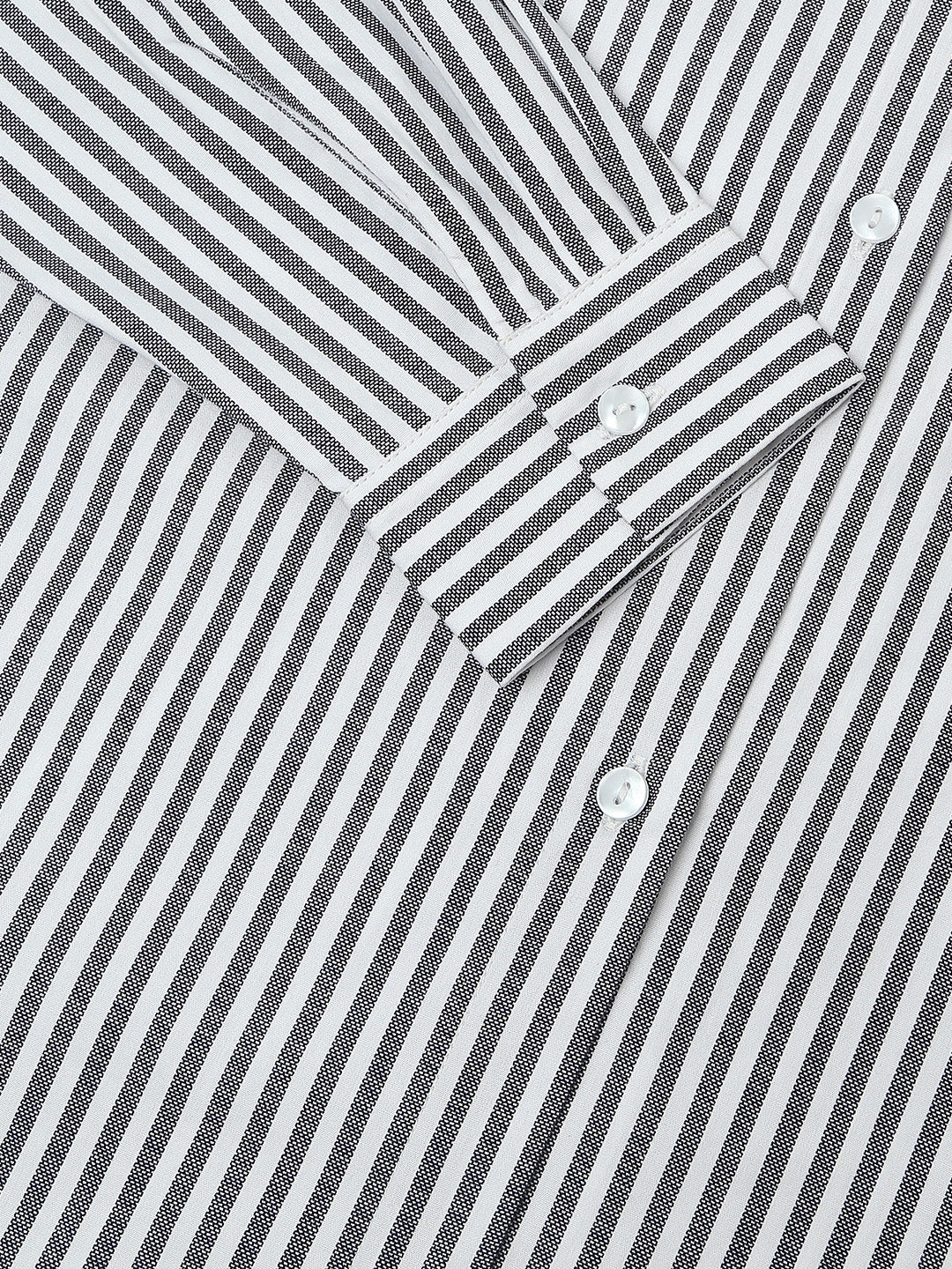 White & Navy Striped Oversized Shirt