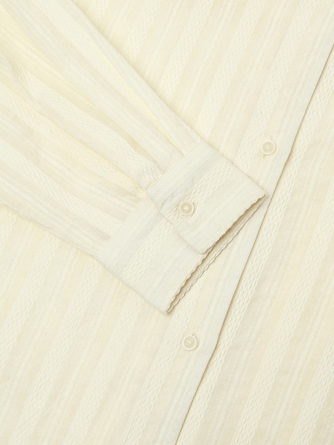 Bright Yellow Dobby Striped Oversized Shirt