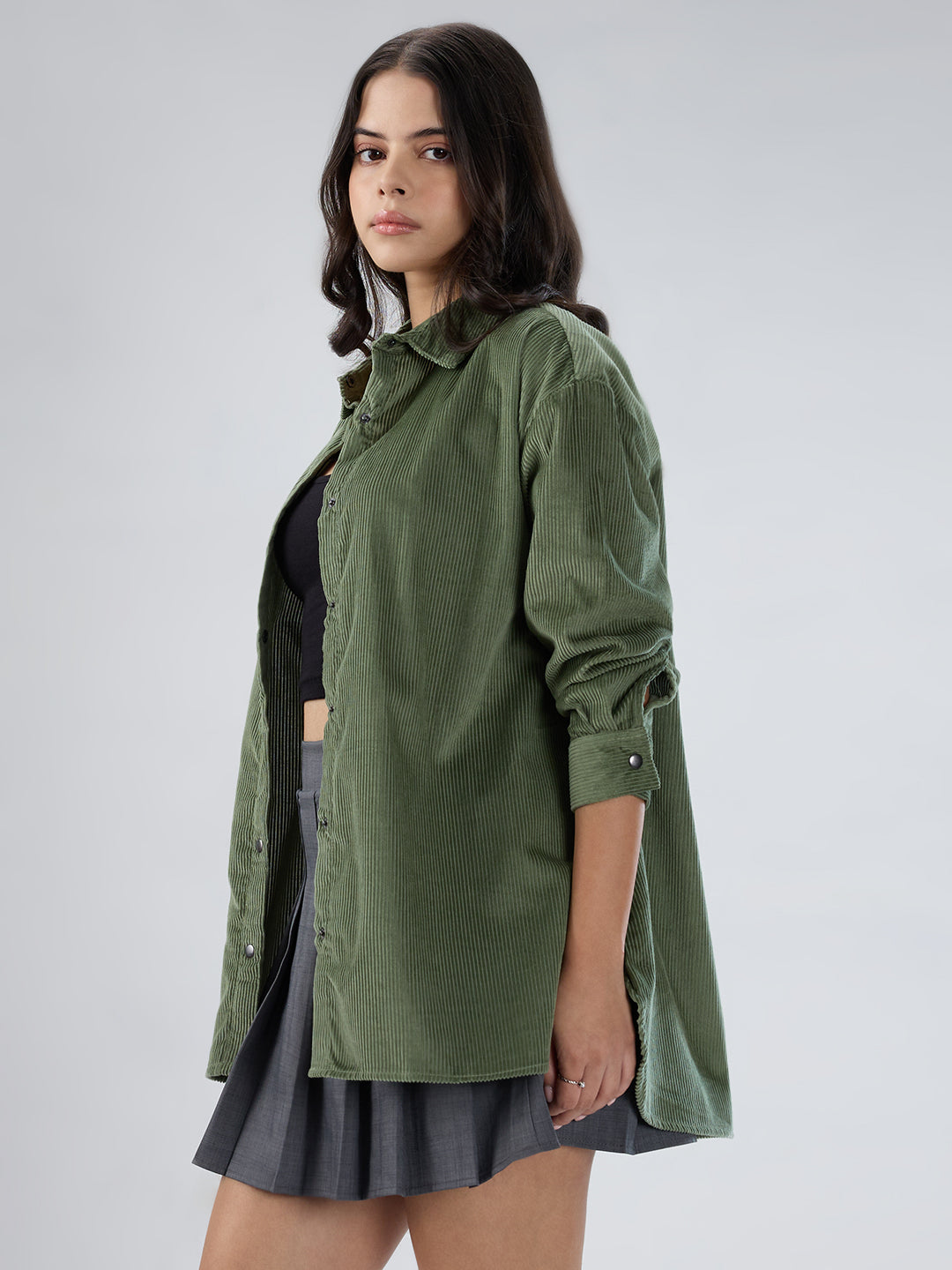 Laurel Green Corduroy Oversized Shirt