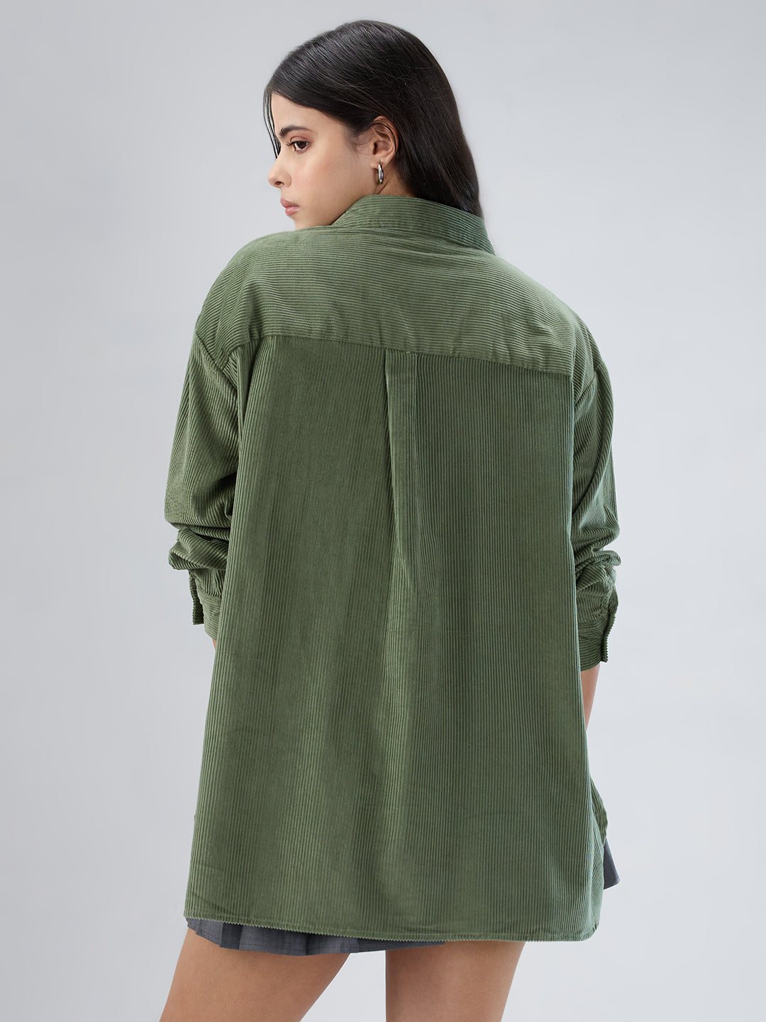 Laurel Green Corduroy Oversized Shirt