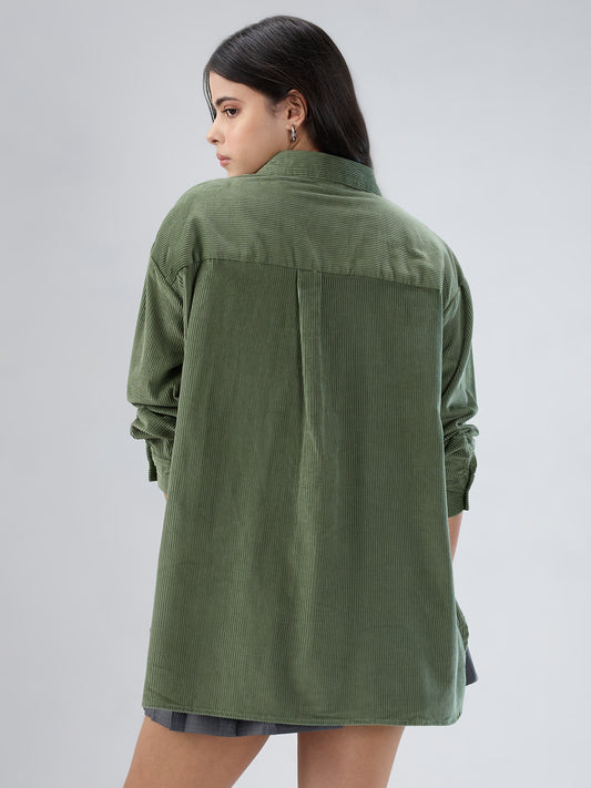 Laurel Green Corduroy Oversized Shirt