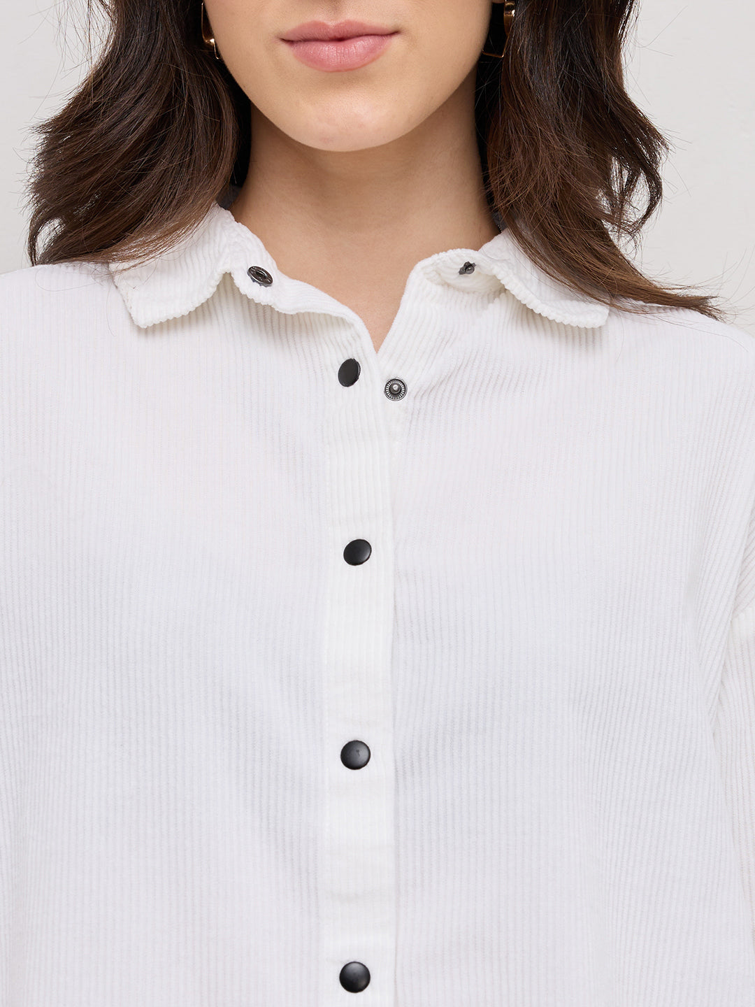 Premium White Corduroy Oversized Shirt