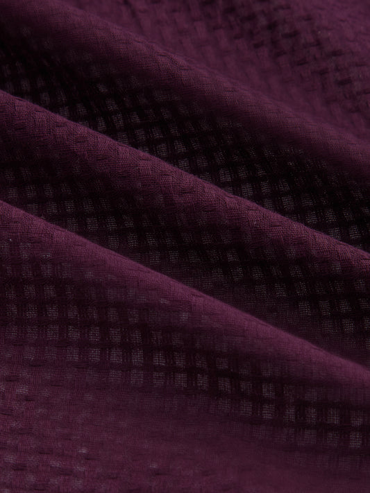 Wine Jacquard Weave Oversized Shirt