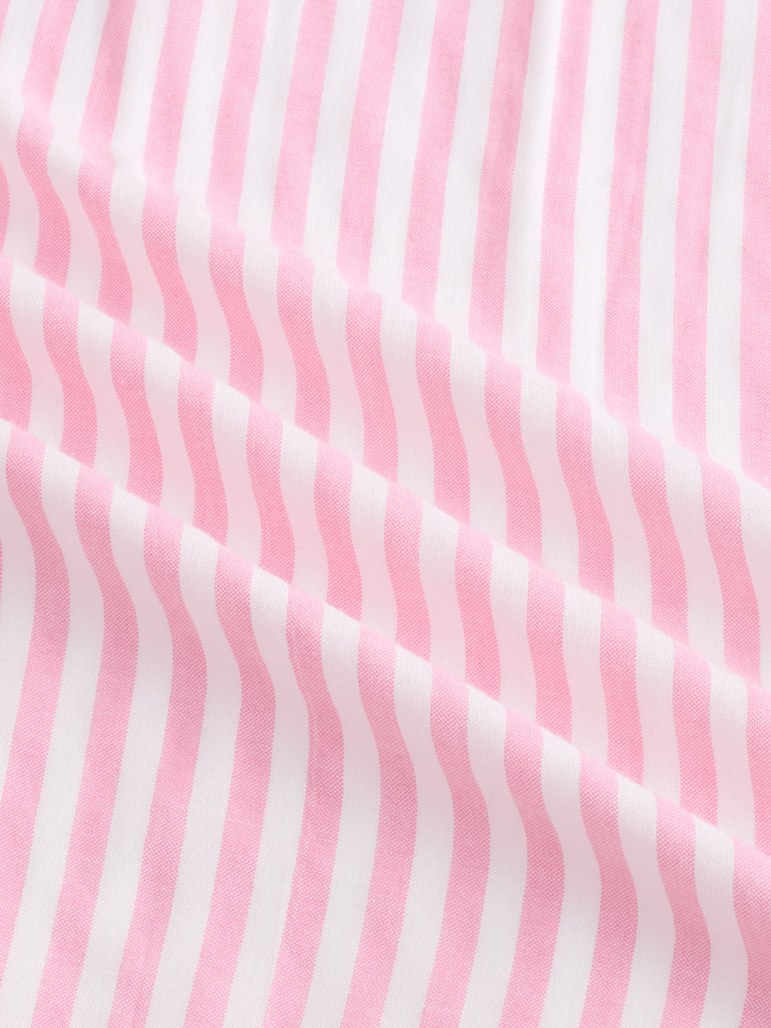 Candy Pink and White Balanced Striped Oversized Shirt