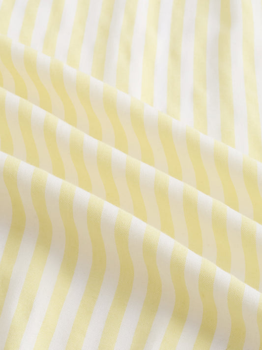 Bright Yellow and White Balanced Striped Oversized Shirt