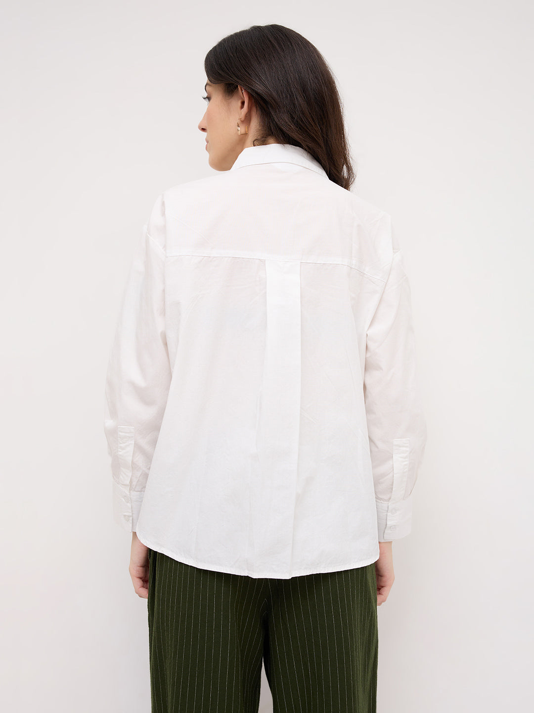 Solid Pearl White Oversized Shirt