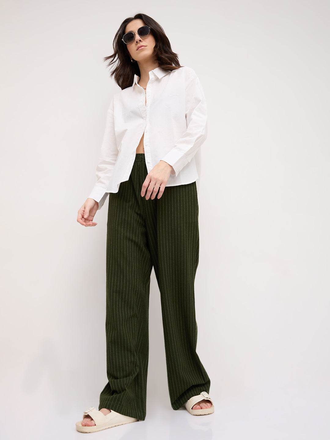Solid Pearl White Oversized Shirt