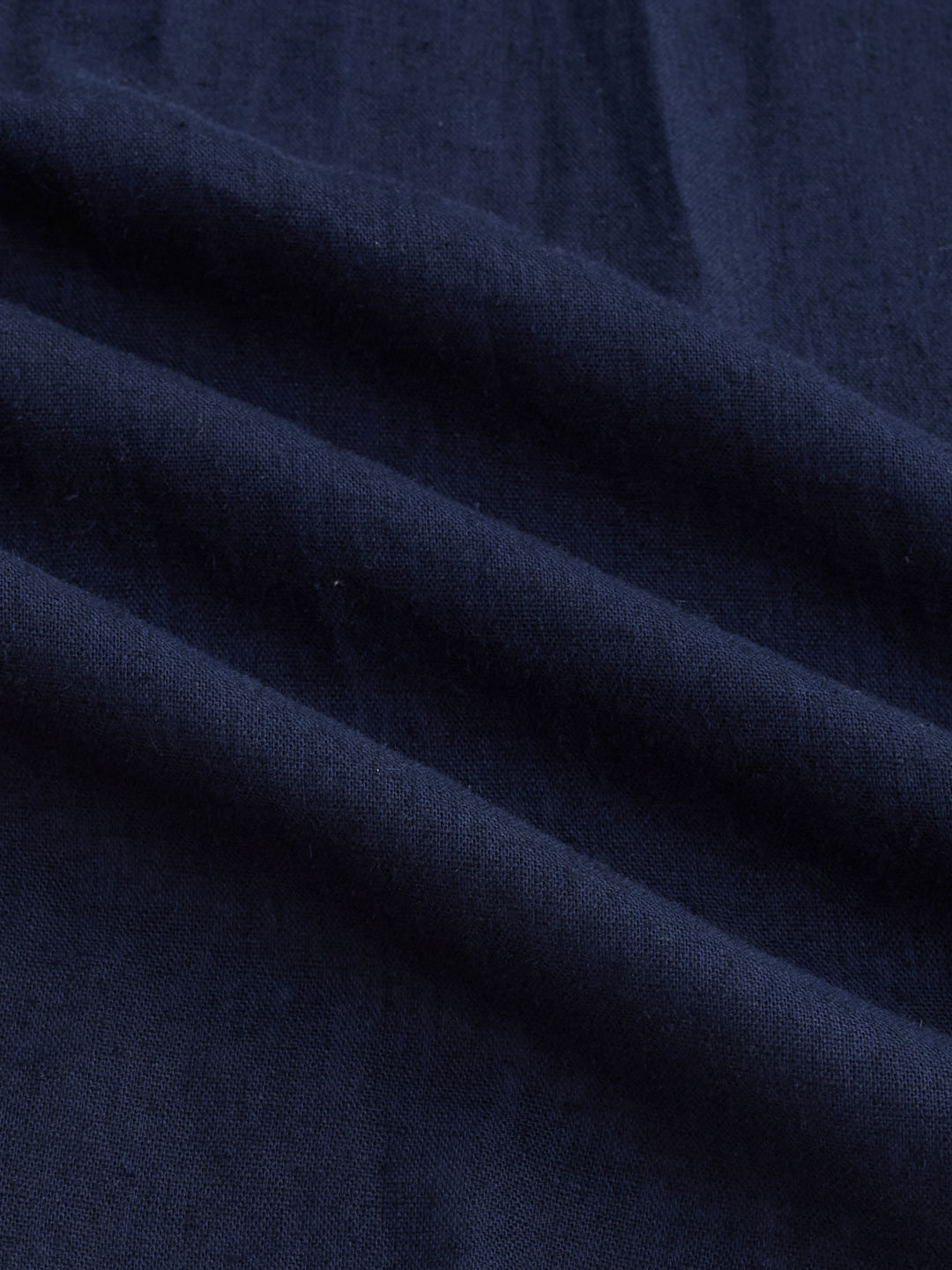 Solid Navy Linen Blend Oversized Shirt