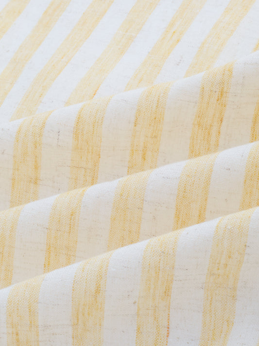 Yellow and White Vertical striped Oversized Shirt