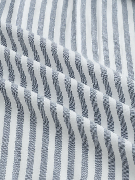 Grey & White Balanced Stripe Oversized Shirt