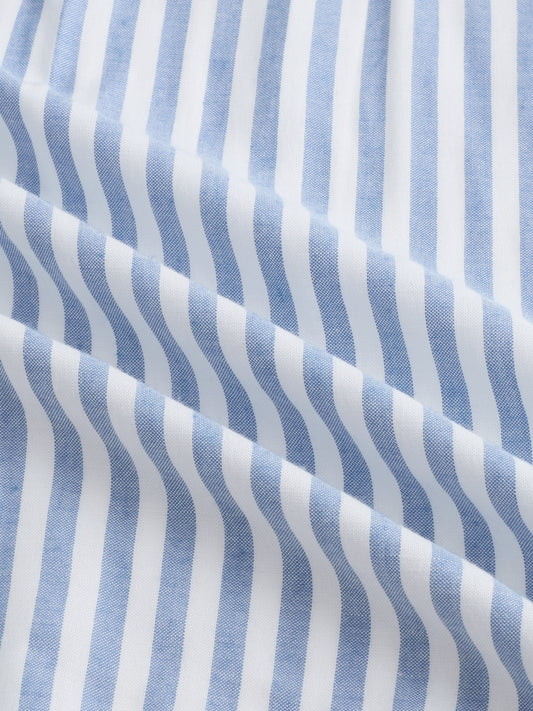 Blue & White Balanced Stripe Oversized Shirt