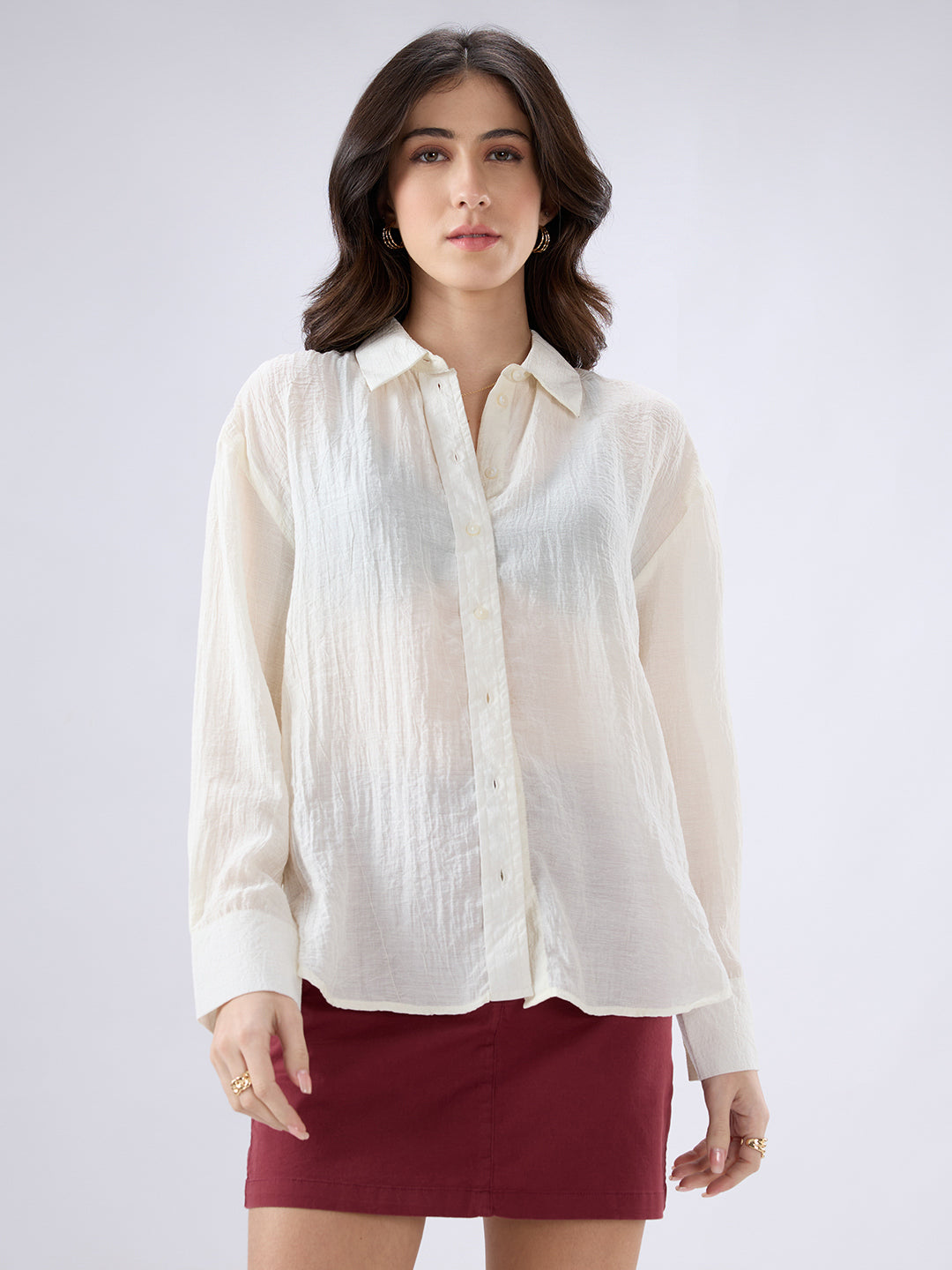 Offwhite Crinkled Oversized Shirt