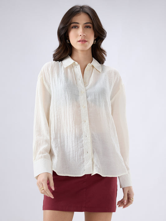 Offwhite Crinkled Oversized Shirt