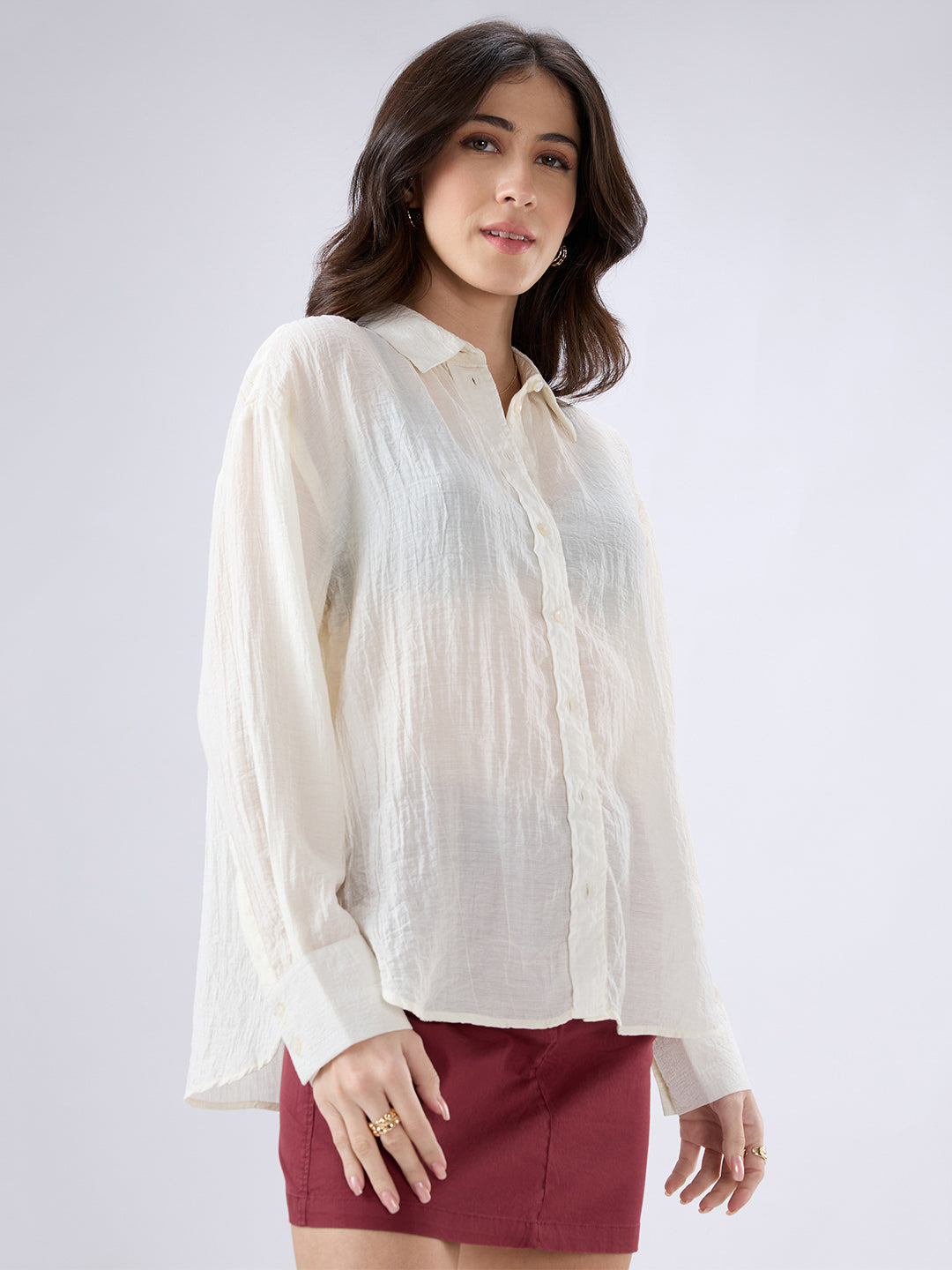 Offwhite Crinkled Oversized Shirt