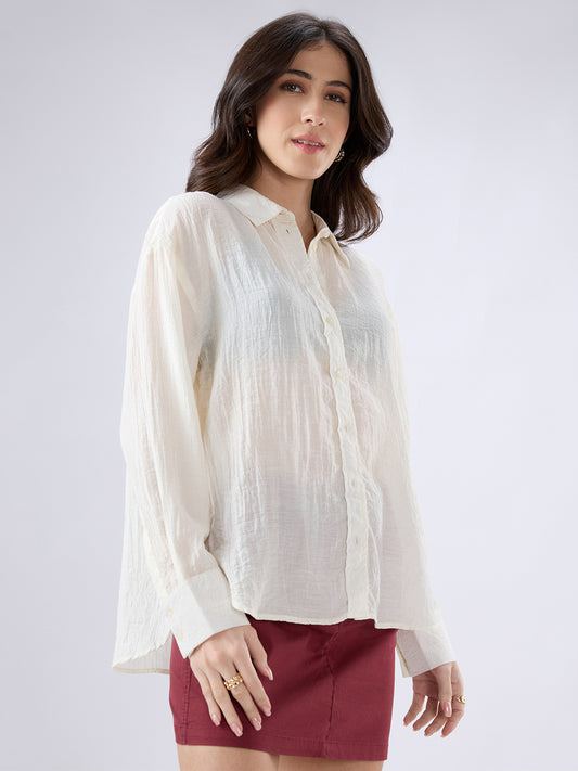 Offwhite Crinkled Oversized Shirt
