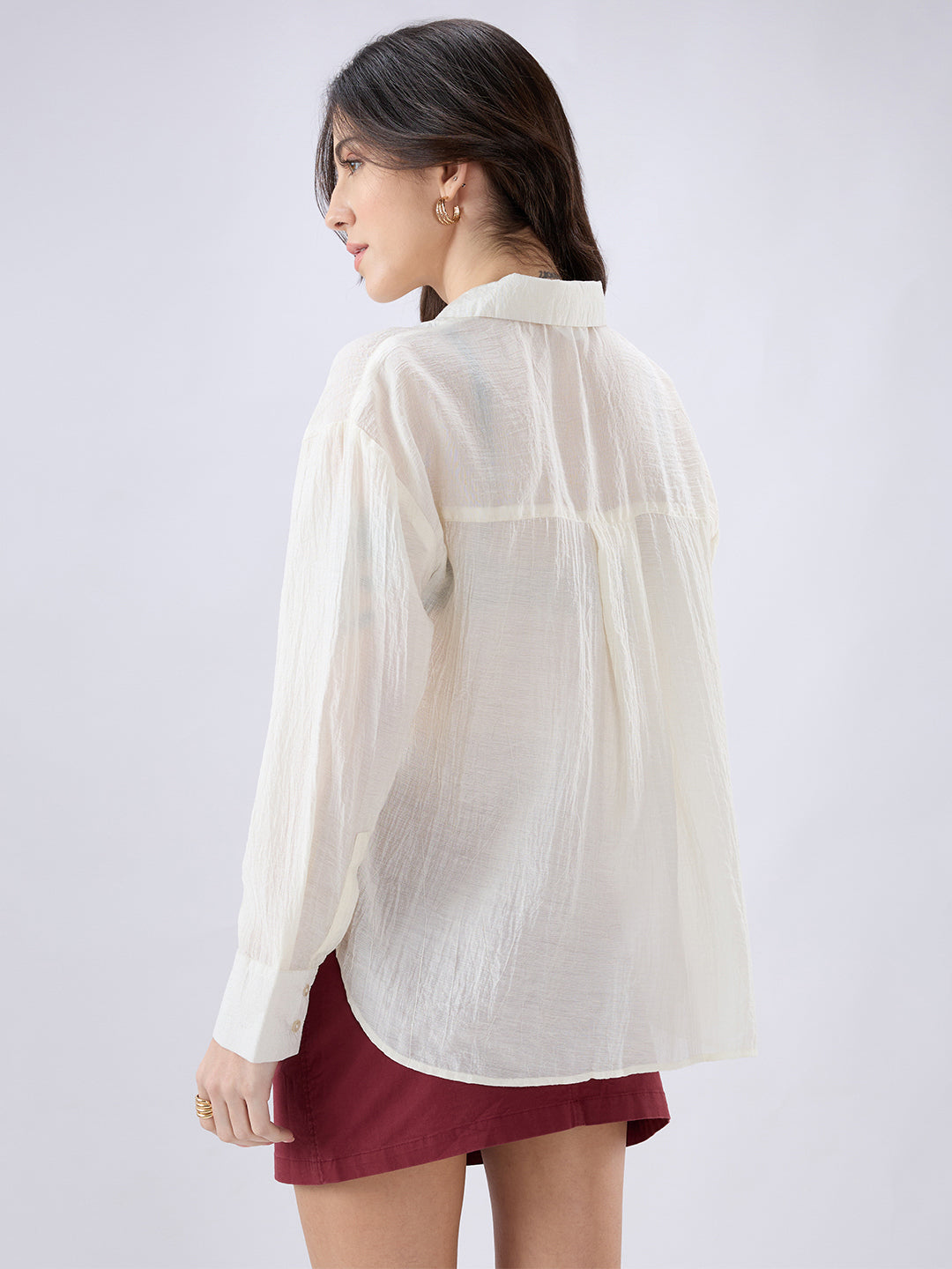 Offwhite Crinkled Oversized Shirt