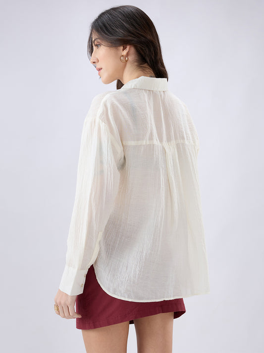 Offwhite Crinkled Oversized Shirt