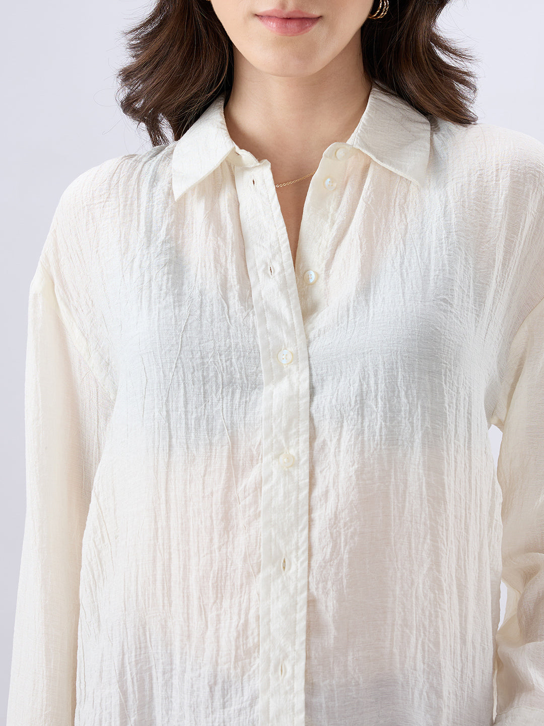 Offwhite Crinkled Oversized Shirt