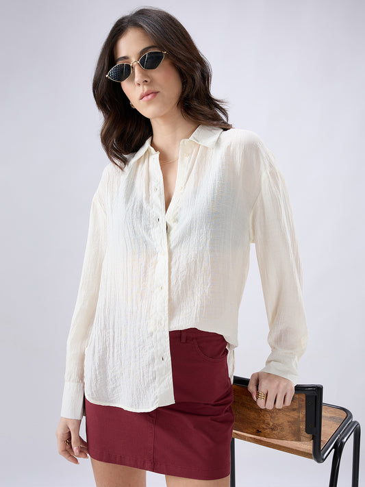 Offwhite Crinkled Oversized Shirt