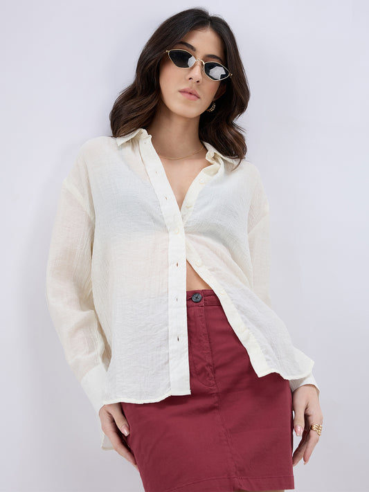 Offwhite Crinkled Oversized Shirt