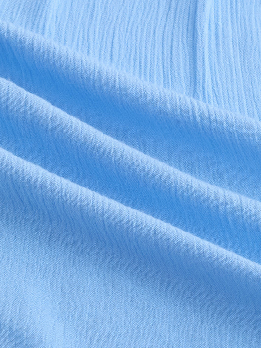 Maya Blue Crepe Oversized Shirt