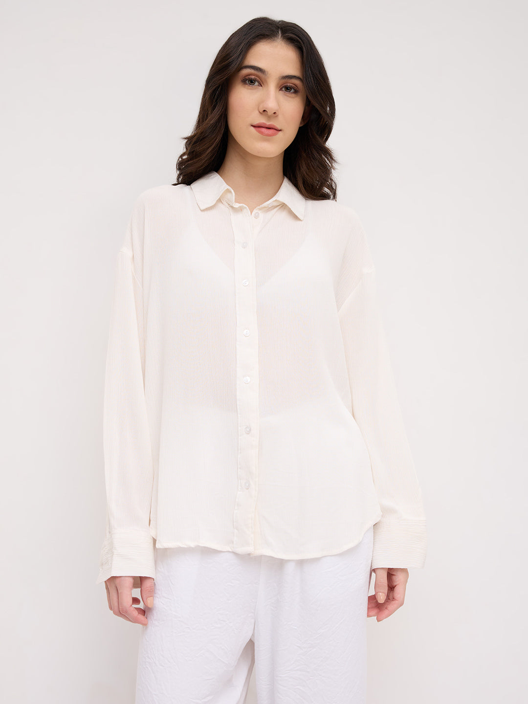 Offwhite Crepe Oversized Shirt
