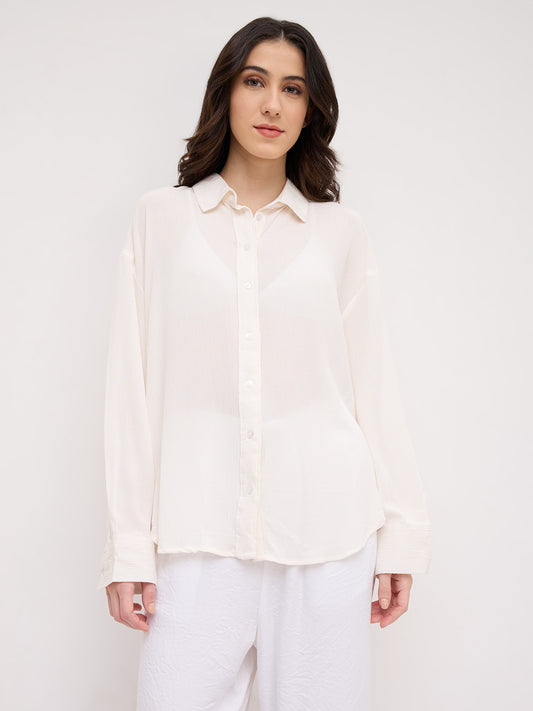 Offwhite Crepe Oversized Shirt