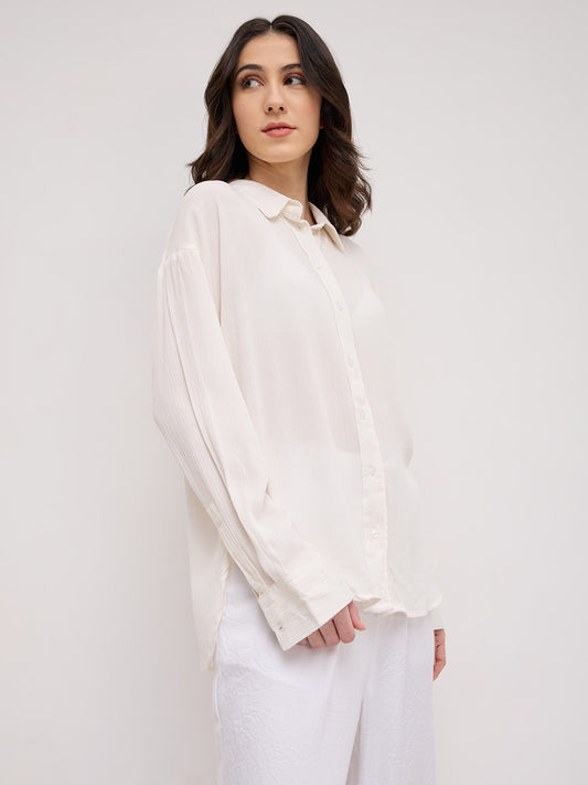 Offwhite Crepe Oversized Shirt