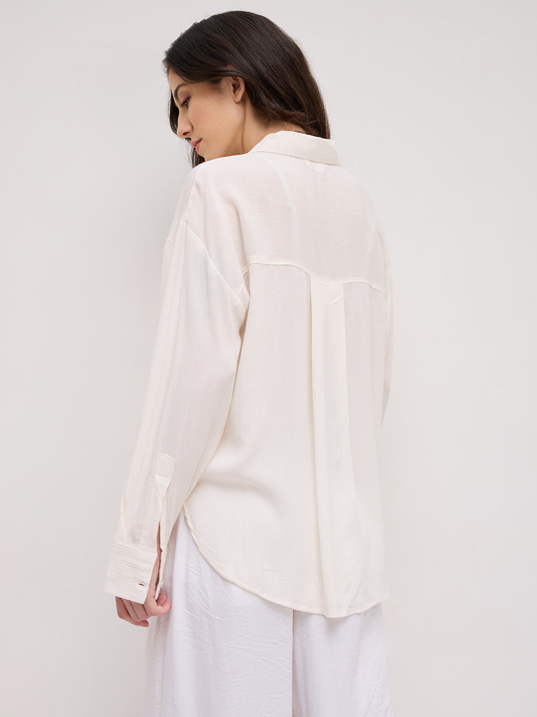 Offwhite Crepe Oversized Shirt