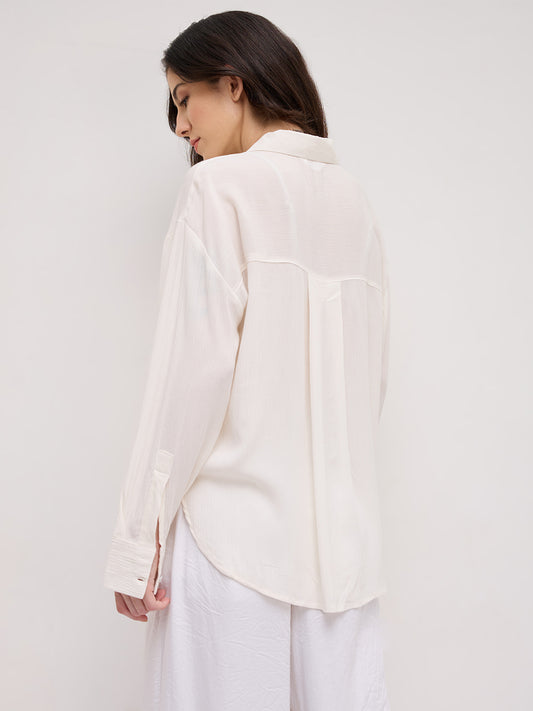 Offwhite Crepe Oversized Shirt