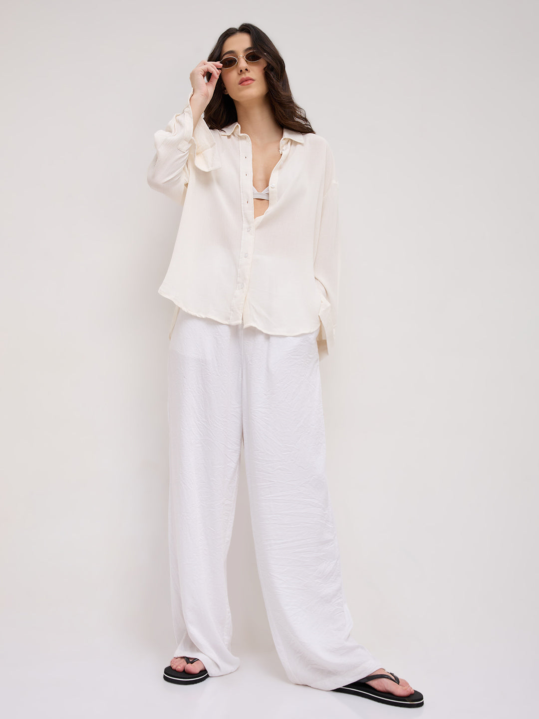 Offwhite Crepe Oversized Shirt