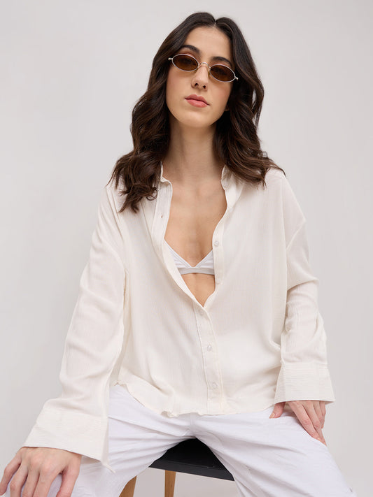Offwhite Crepe Oversized Shirt
