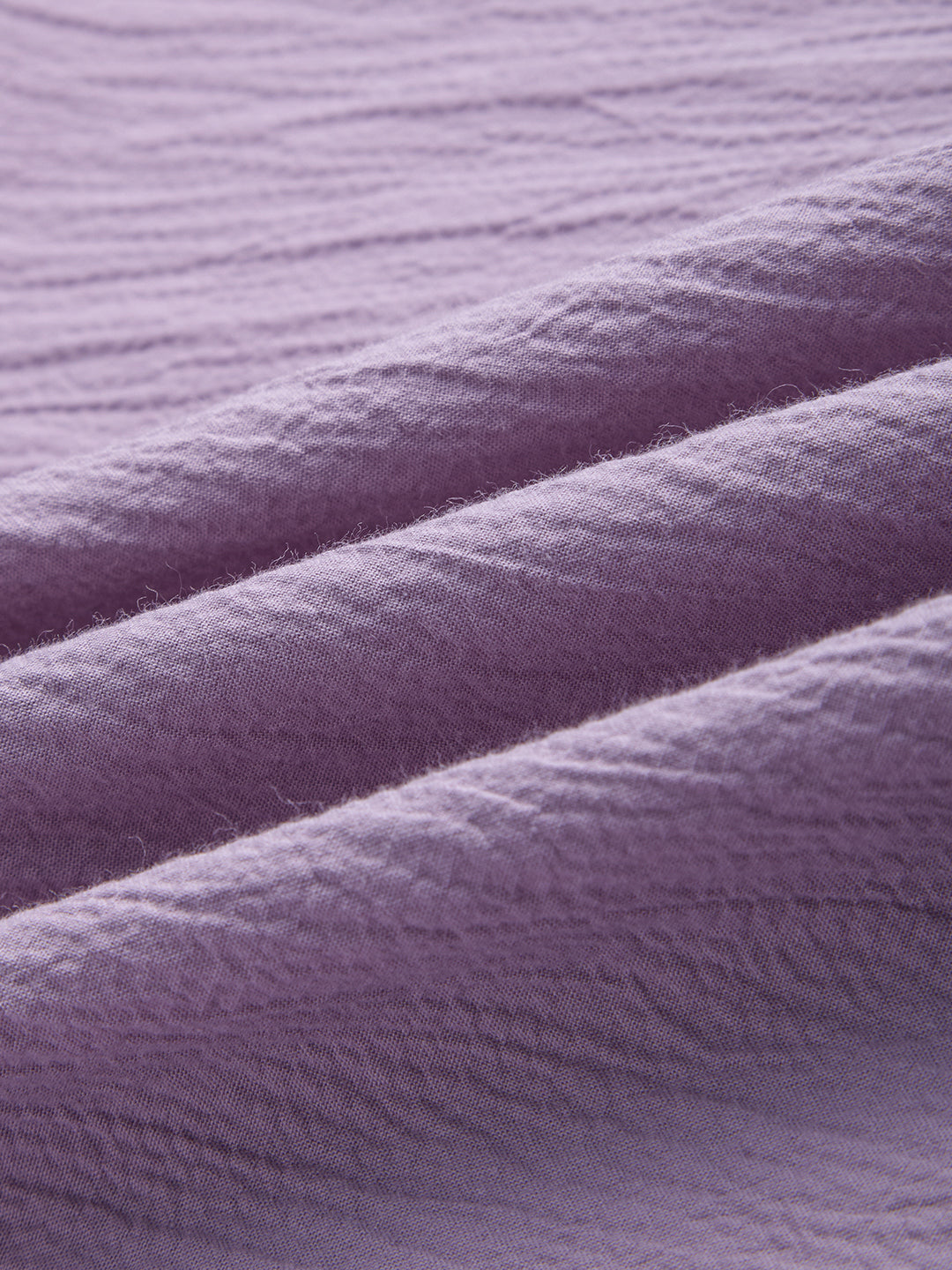 Soft Lilac Crinkled Textured Oversized Shirt