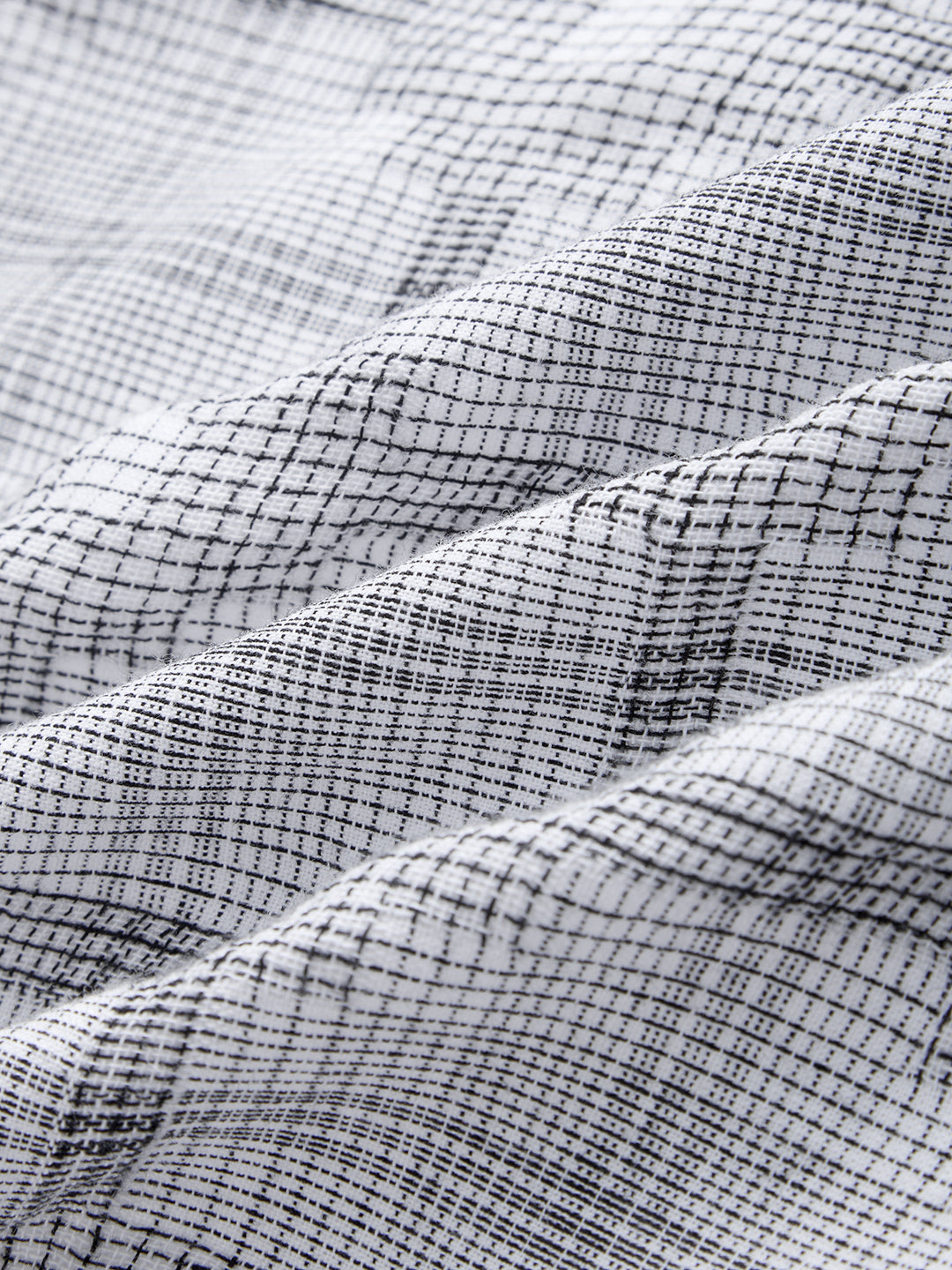 White & Black Gridlock Smokey Plaid Oversized Shirt