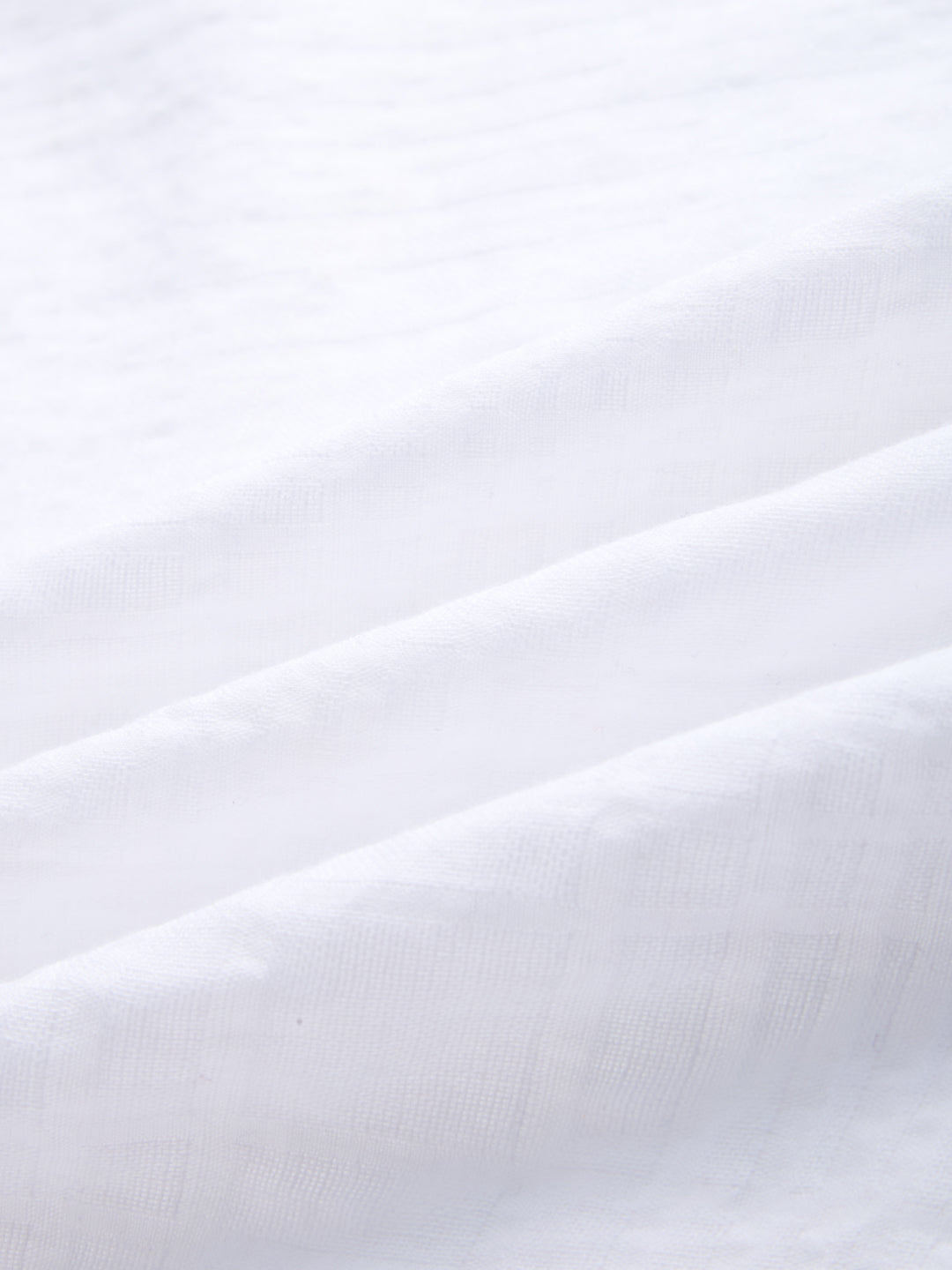 Snow White Block Embossed Textured Oversized Shirt