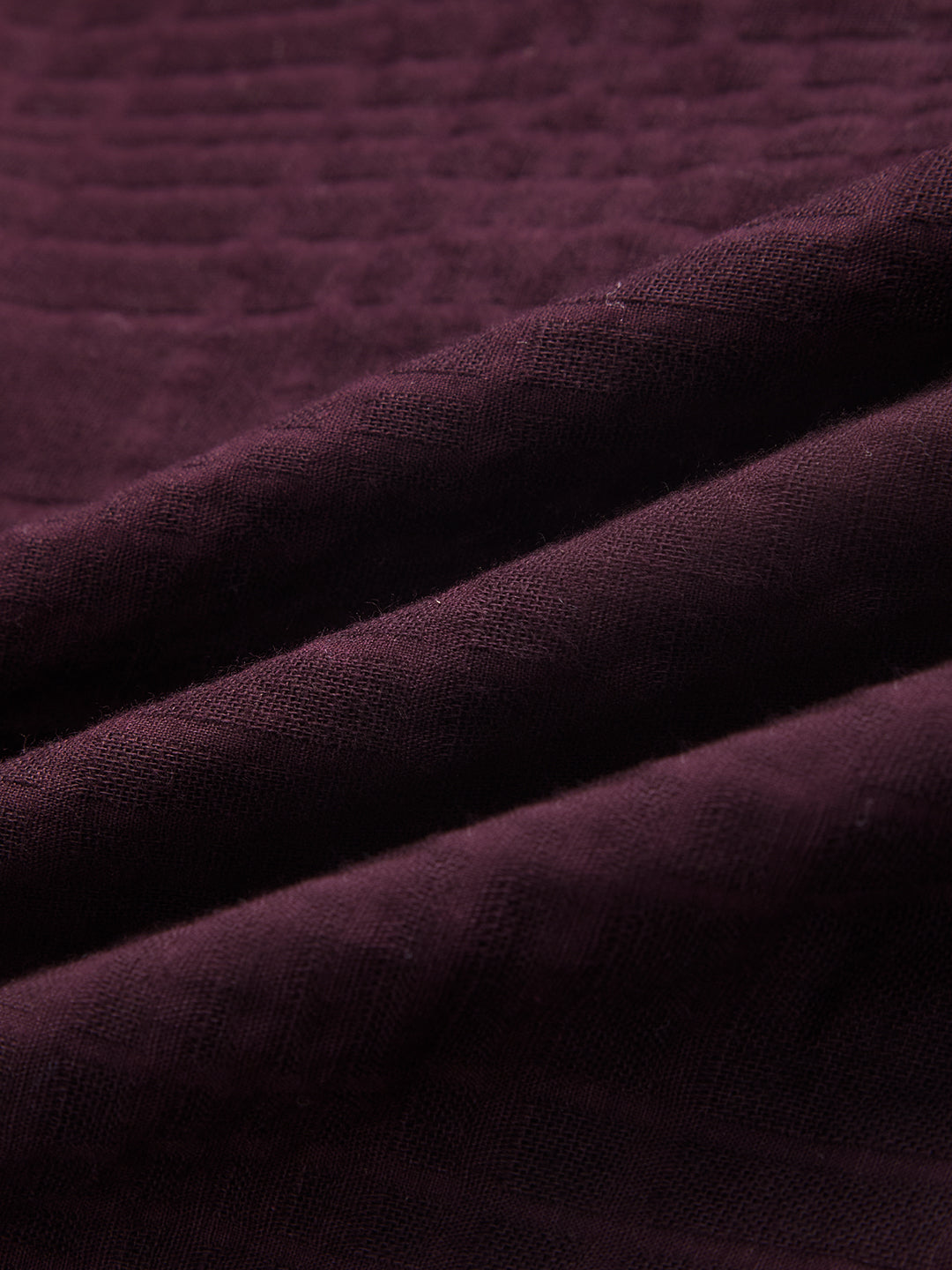 Classy Wine Block Embossed Textured Oversized Shirt