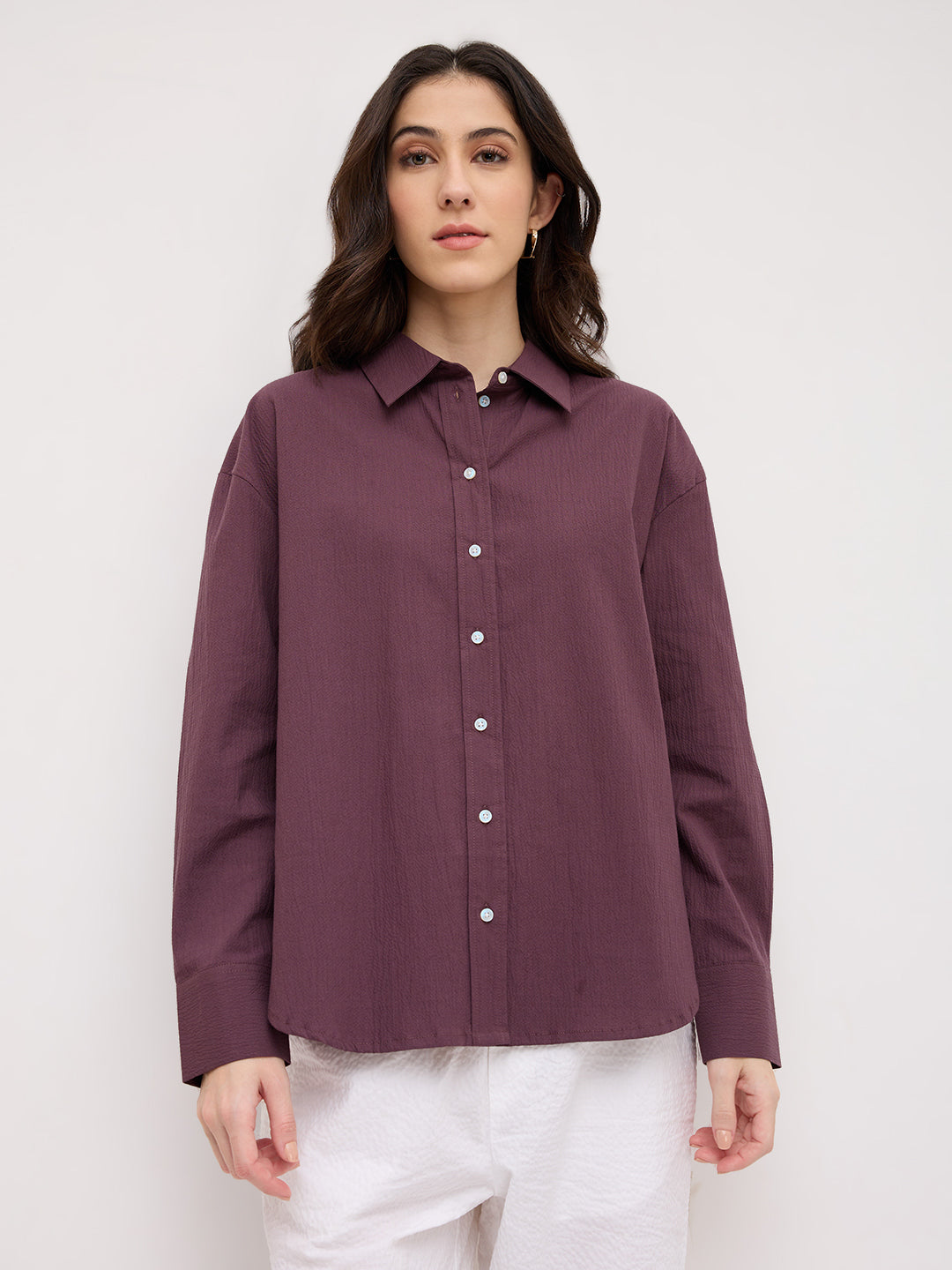 Dusty Aubergine Oversized Shirt