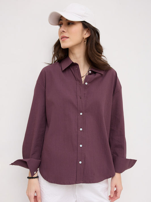Dusty Aubergine Oversized Shirt
