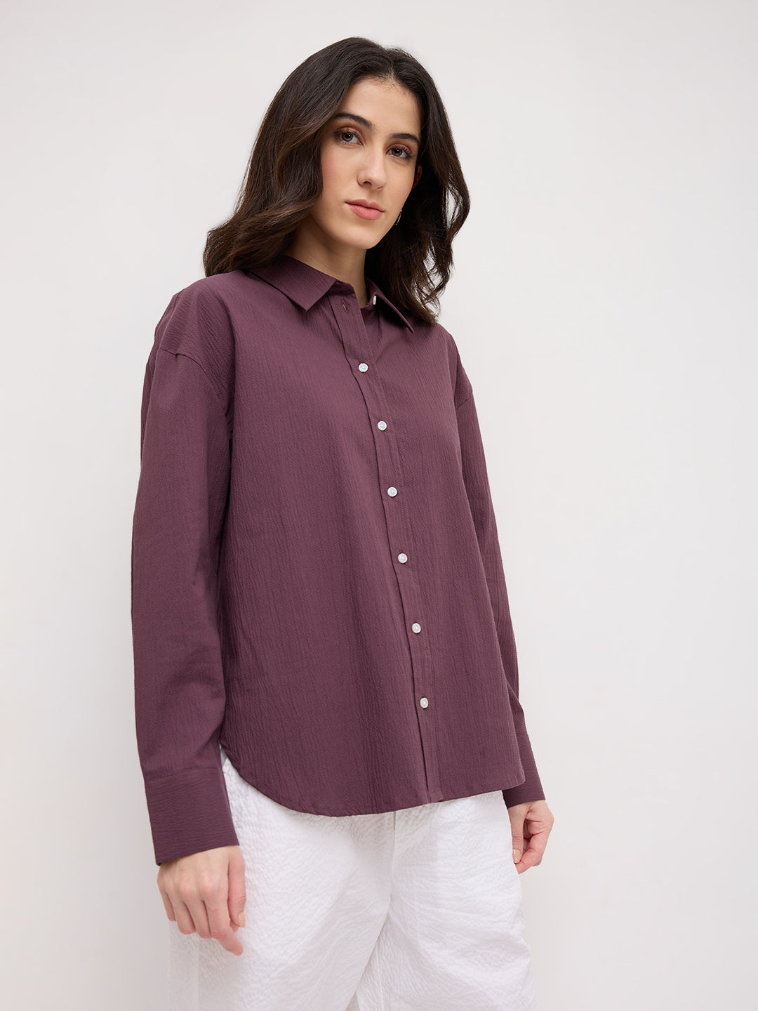 Dusty Aubergine Oversized Shirt