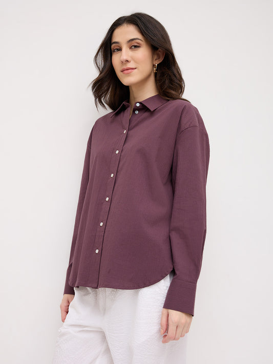 Dusty Aubergine Oversized Shirt