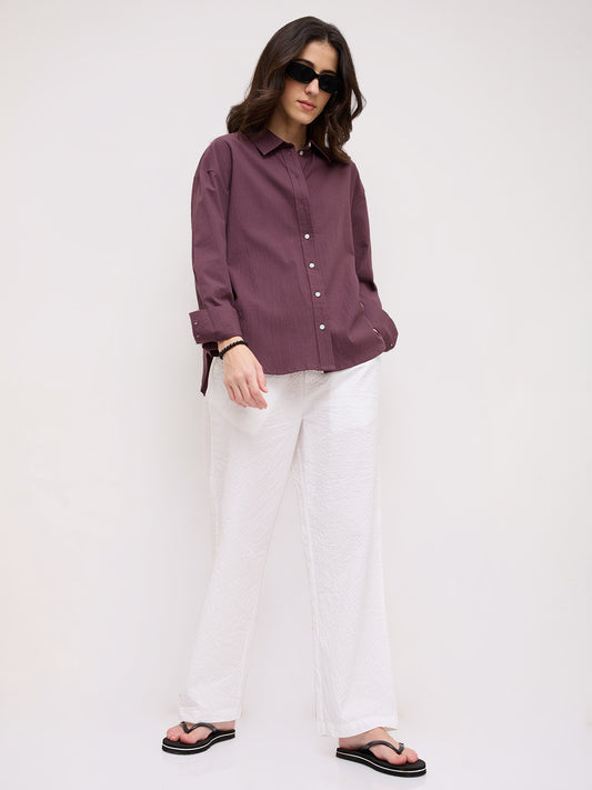 Dusty Aubergine Oversized Shirt