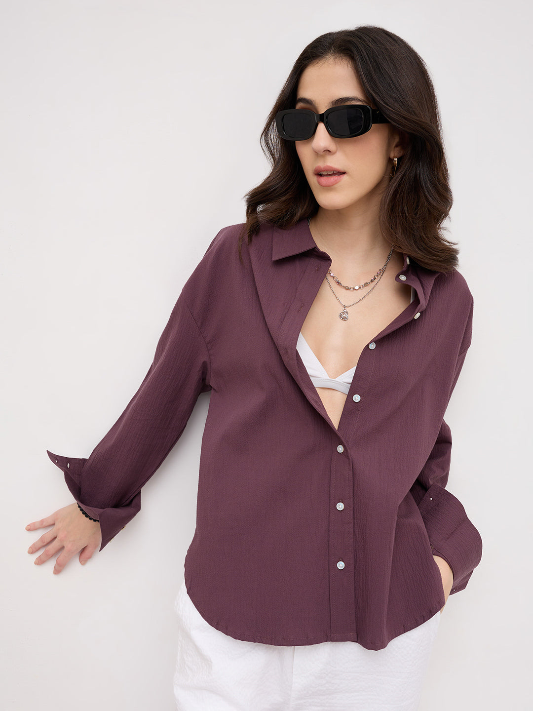 Dusty Aubergine Oversized Shirt