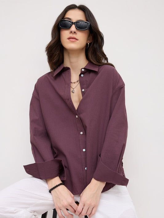 Dusty Aubergine Oversized Shirt