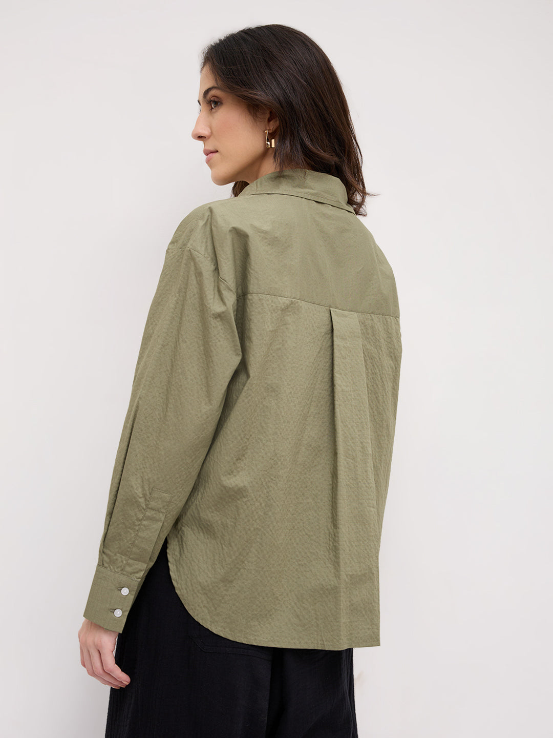 Sage Green Contemporary Oversized Shirt