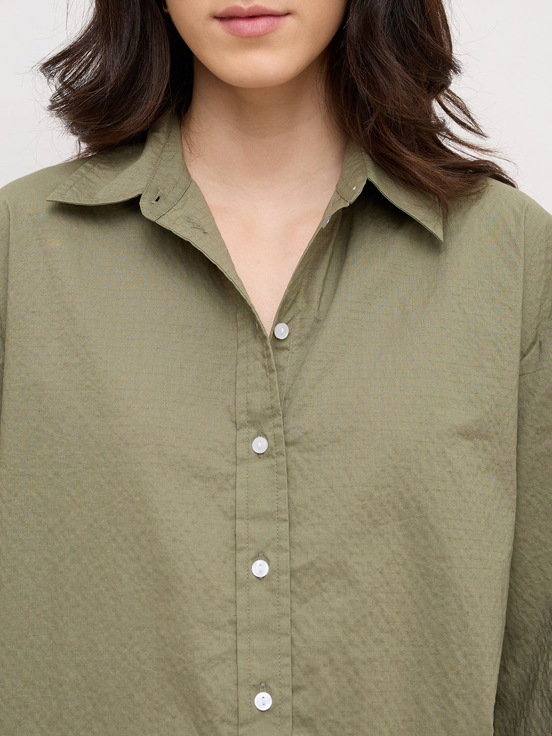 Sage Green Contemporary Oversized Shirt